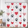 Valentine'S Day Shower Curtain Red Heart Rose Flowers Bicycle Petals Lovers Gift Fabric Home Bathroom Curtains Decor With Hooks
