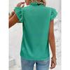 YYFS Women's Fashion Casual Summer Spring Solid Color Print Short Sleeve V-Neck Blouses & Shirts