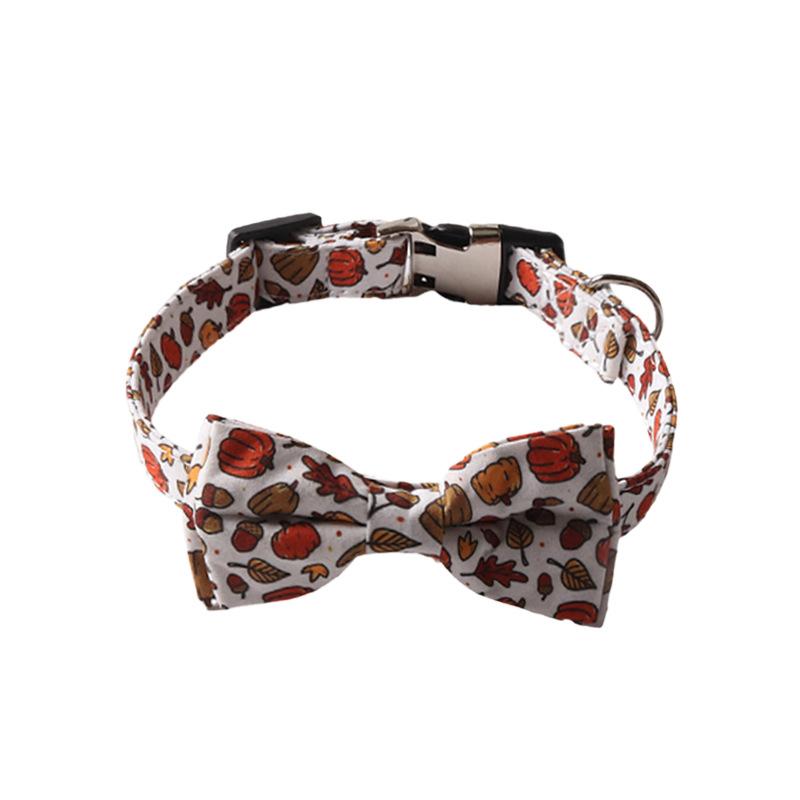 Pet Products Maple Leaf Pumpkin Element Semi-Metal Buckle Dog Collar
