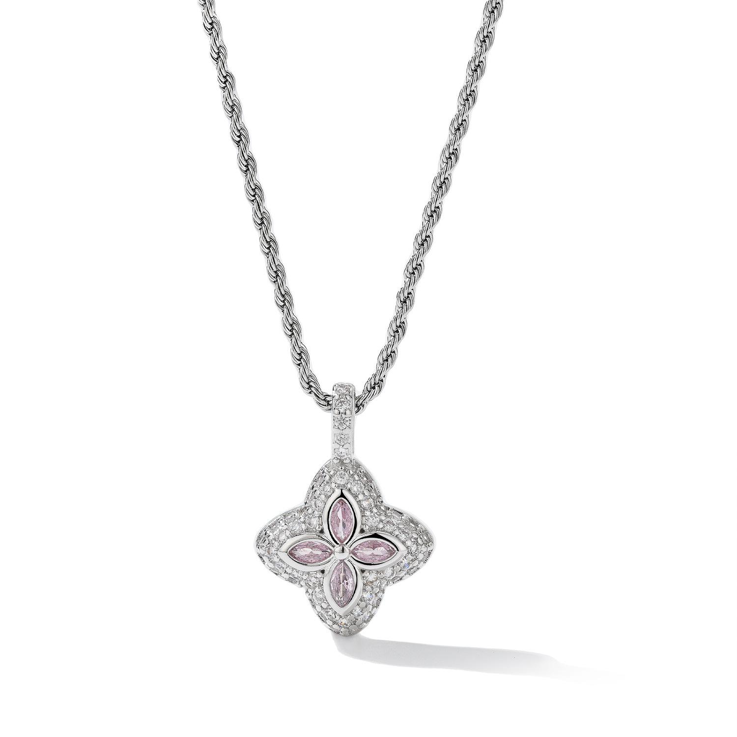2026 Full Diamond Clover Pendant Sweater Necklace Trendy Men s Color Zircon Clover Necklace Women s 60CM