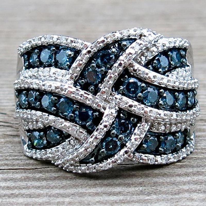 

Модное женское тканое дизайнерское кольцо со стразами и инкрустацией, размер 6-10