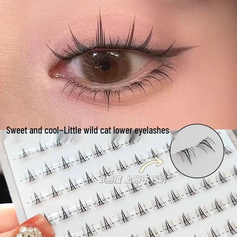 Limfria Manga Barbie Vildkatt Nedre Ögonfransar – Enkla Tre-stegs Nybörjarfransar för en Realistisk Look.
