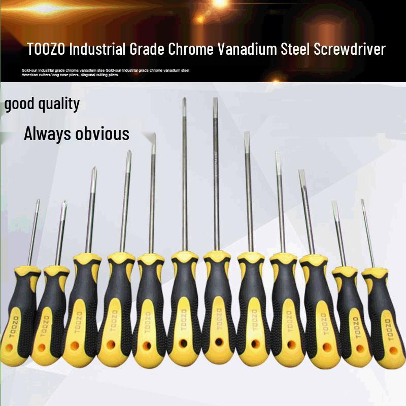 TOOZO Strengthened Magnetic Phillips & Flathead Screwdriver with Rubber Handle 3*75 Phillips