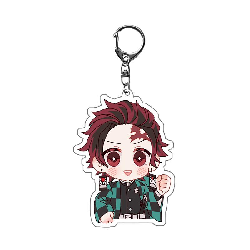 Anime Demon Slayer Kimetsu No Yaiba Llavero Anillo Dibujos Animados Kamado Tanjirou Kamado-Nezuko Tomioka Giyuu Figura de Acción Modelo Regalo