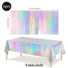 Holographic Mermaid Party Decorations Iridescent Under The Sea Girls Birthday Shell Tableware Plates Cups Tablecloth Baby Shower
