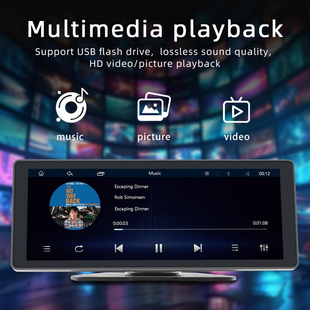 10.26 Inch Car Multimedia Player HD Touch Screen Wireless Carplay Multimedia Video Player Mirrorlink Portable MP5 Player Car DVR