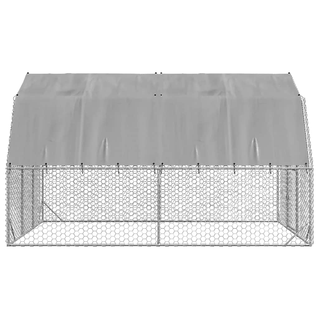 Vidaxl Coop With Roof 2.5X4X2.25 M Galvanized Steel