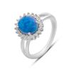 Opal taşlı gümüş yüzük, kübik zirkon, ürün ağırlığı 3,23 gr (2174233)