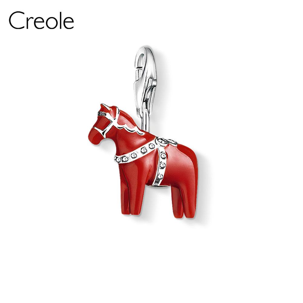 

Dalecarlian Dala Horse Shoe Petals Black Brown Stone Parrot Heel Wing Charm Pendant, Fashion Jewelry 925 Silver