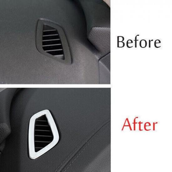 For Buick Regal 2018-2020 Silver Steel Dashboard L&R Air Outlet Vent Trim 2PCS