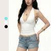 Canottiere Sexy da Donna con Scollo a V Semplici Basiche Estive All-Match Moda Slim Fit Camicette Chic Trendy Nuovi