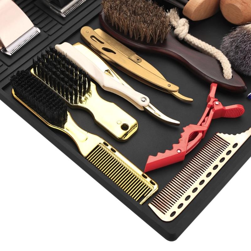 Waterproof Silicone Hairdressing Mat With 6Magnets AntiSlip Surfaces Grooming Tool Holder Pad For Salon Professional