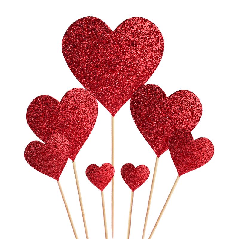 Heart Cake Topper: Bright Red, Perfect for Birthdays, Weddings, and Valentine's Day.
