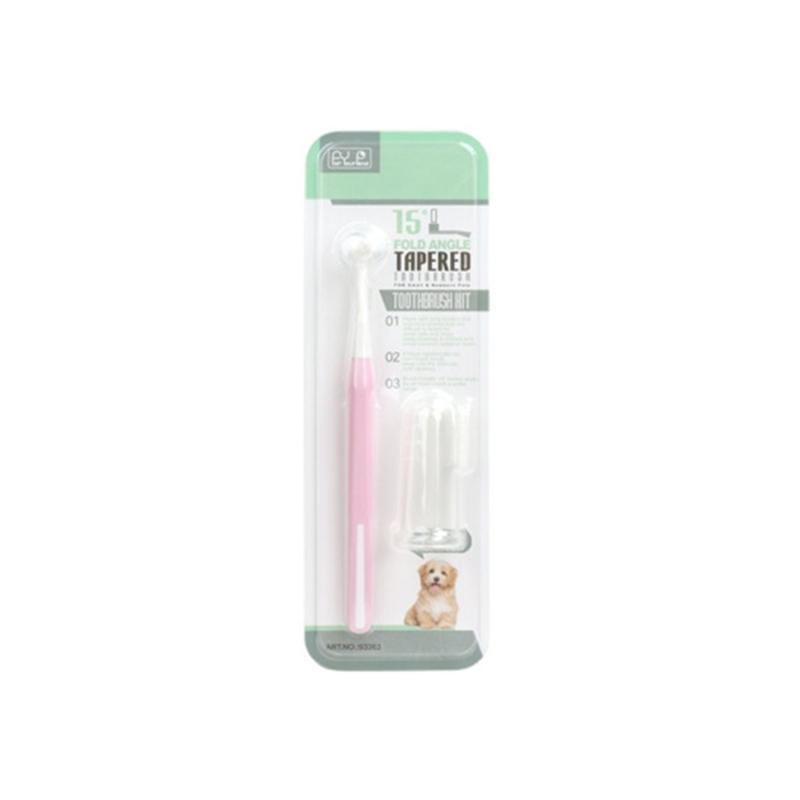 Pet Toothbrush for Cats Dogs Soft Bristles Easy Teeth Cleaning Dental Care Non-Slip Handle Dogs Toothbrush Finger Brush
