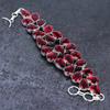 Mosambik Granat Ethnisch 925 Sterlingsilber Armband 7-8" q6n60