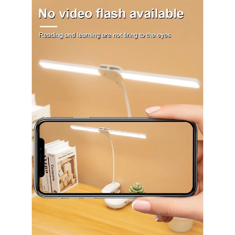 40 LED Clip Lamp Touch Control Double-headed Writing Lamp Night Light for Bedroom Dormitory Study Office Reading Table Lamp