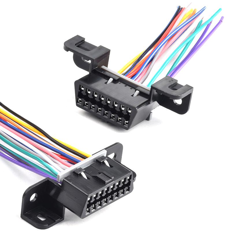 10 см DIY 16-контактный J1962 OBD2 Удлинительный кабель для разъема OBD 2 Автомобильный диагностический инструмент