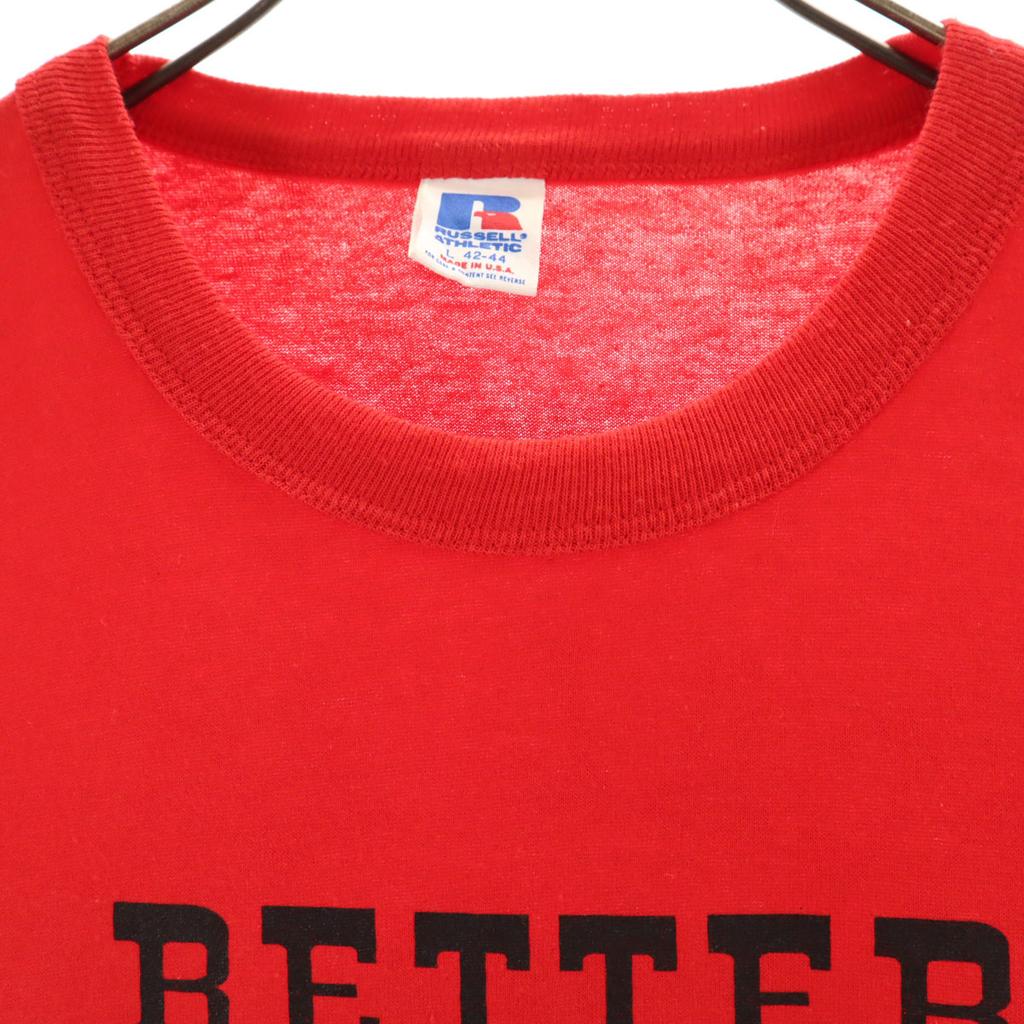 RUSSELL ATHLETIC 80s Made in USA Old CWA Short sleeve T-shirt L Red Men's Used