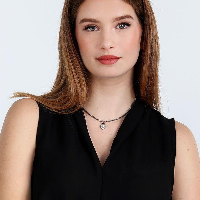 Collier en acier et cristal - SABG26