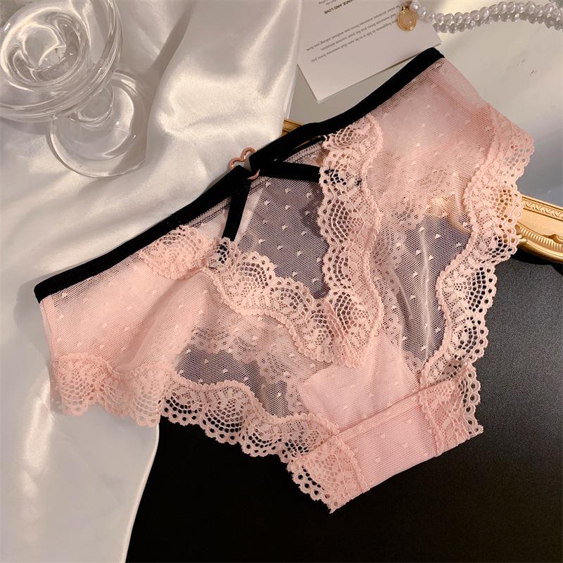 

Элегантные кружевные женские бесшовные трусы с низкой посадкой: Дышащий, Тонкий и Стильный M (40-58 kg) розовый