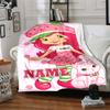 Custom Name Strawberry Princess Fantasy Party Blanket For Couch Bed Plush Cozy Fuzzy Blanket Super Soft Warm Blankets For Fall And Winter 0916256