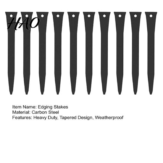 Landscaping Project Anchors 10Pcs 12" Landscape Edging Stakes, Heavy Duty Steel Garden Anchoring Spikes, Tent Stakes Border for Outdoor Lawn