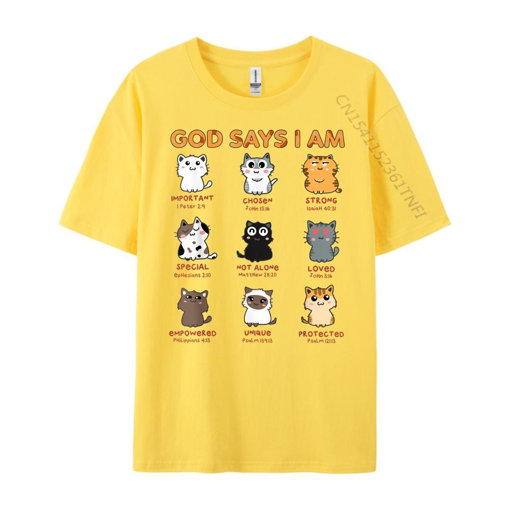 God Says I Am Kitten Cat Funny Cats Bible Verse Christian Funny T Shirts High Quality