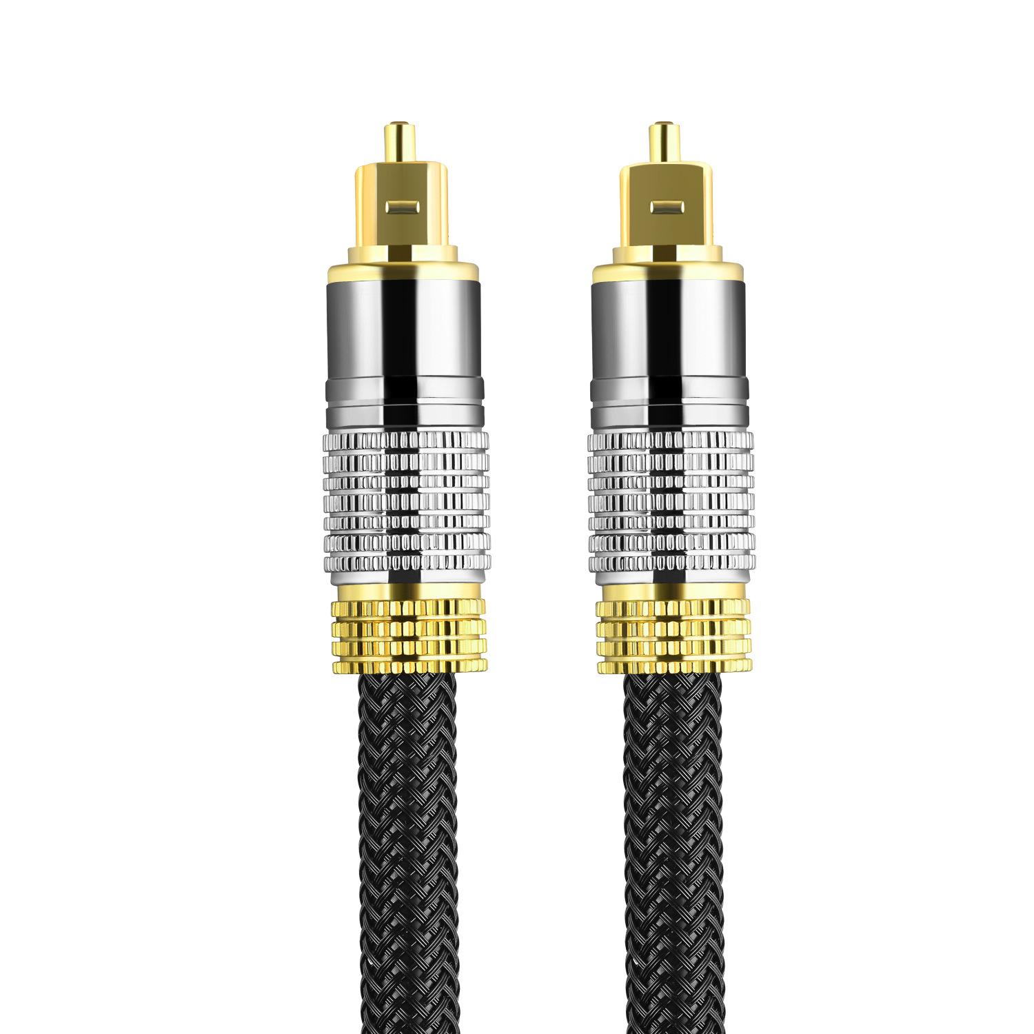 

1.5m Toslink Digital Optical Audio SPDIF Cable 24K Gold-Plated Connector Nylon Braided Line (Thread Type) As Shown A