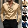 Men's Tops Long Sleeve Turn-Down Collar Soft Breathable Polyester Shirt for Beachwear Daily Office Party