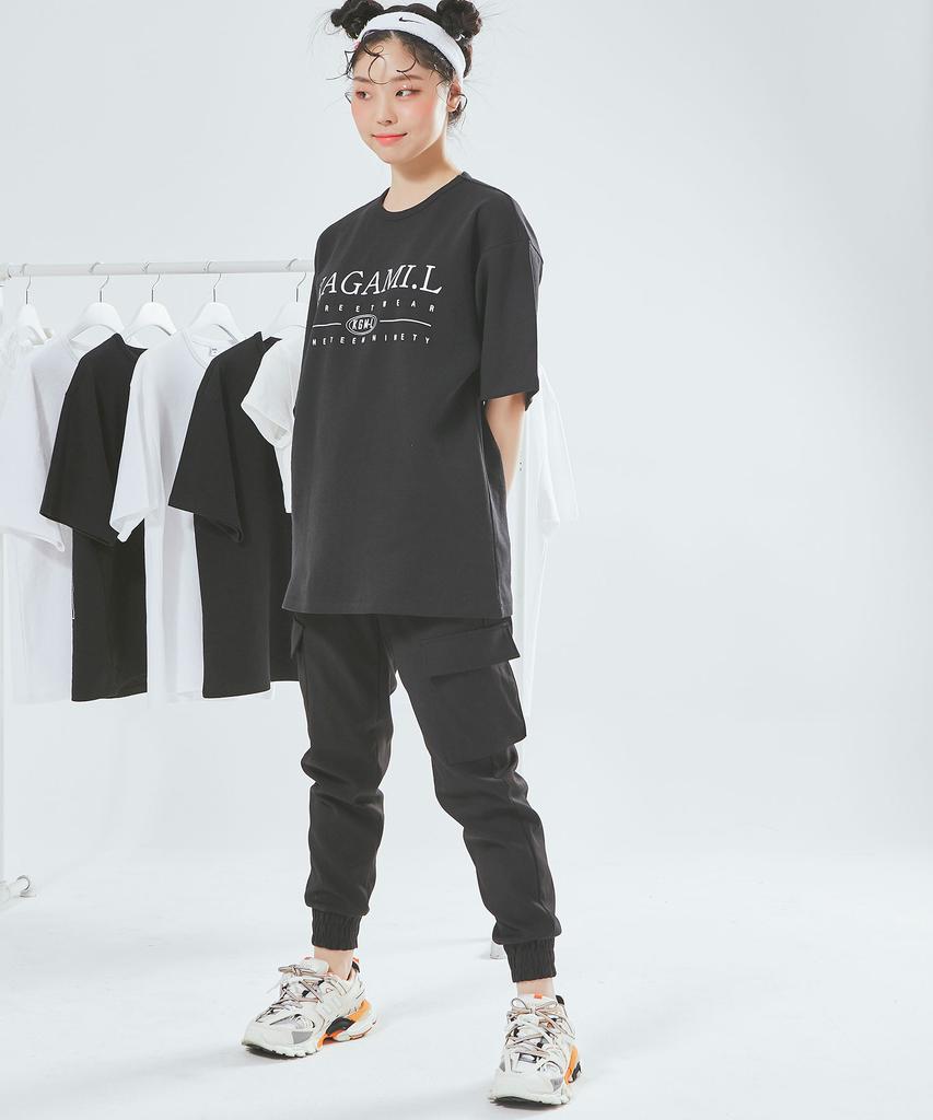 Kagamiel Oversized Big Front T-Shirt Black