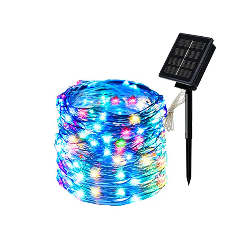 Outdoor Solar String Light LED Fairy Garland Copper Wire Light Garden Yard Party Christmas Decoration Lamp 8 Mode