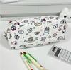 Korean Style Solid Color Cute Square Pencil Case - Large Capacity for Students