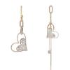 Asymmetric Design, Heart-shaped Tassel Earrings, Versatile and Personalized AB Earrings