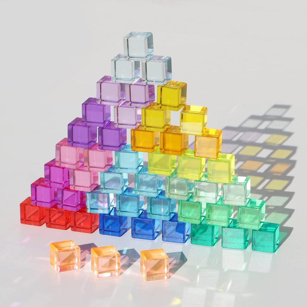 Acrylic Stacked Cube Building Blocks Children's Transparent Block Toys Indoor And Outdoor Games Children's Early Education Toys