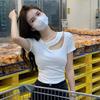 2025 Summer Women's Hollow Design Slim Short-Sleeved Top