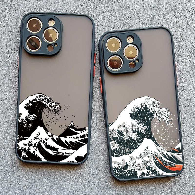 Fashion Japan The Great Wave Of Kanagawa Phone Case For iPhone XS X XR 13 12 Mini 17 11 14 15 16 Pro Max Plus Cover Art Fundas