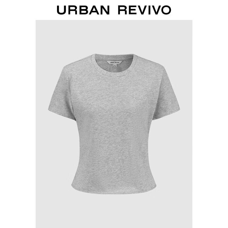 UR 2025 Women s Simple 3D Pattern Cotton Short-Sleeve T-Shirt M
