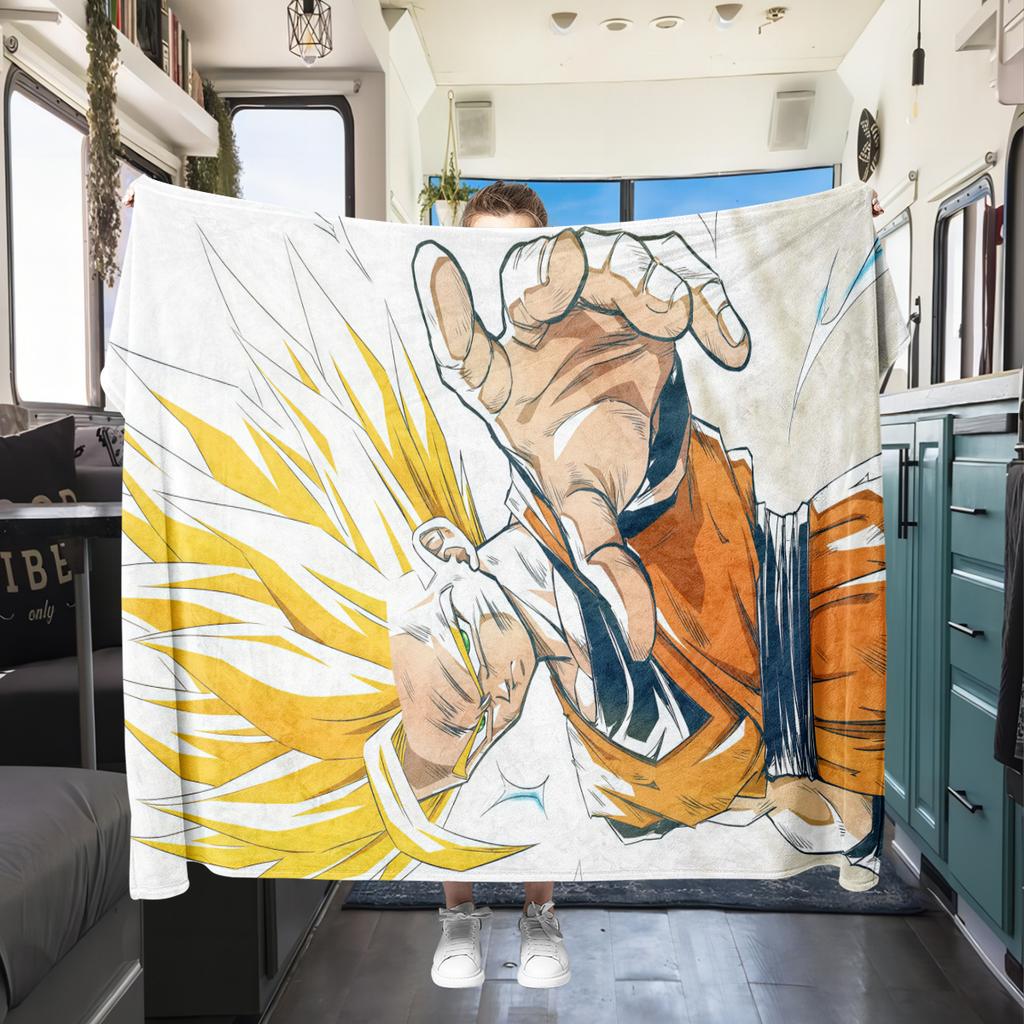 1 Stück Vegito Aufdruck Flanelldecke, Hohe Qualität für alle Jahreszeiten, Heimdekoration, Wärme und Komfort, Perfekt für Weihnachtsgeschenke