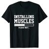 T Shirt for Men Oversized Men's T-shirt Summer Stylish Sweatshirt Installing Muscles Please Wait Print Style Short Sleeve Tees
