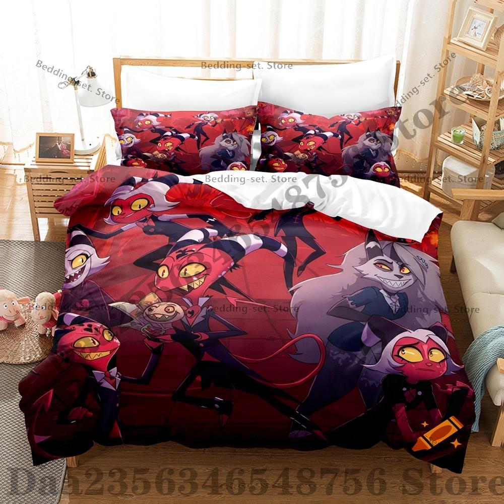 Helluva Boss Bedding Set Single Twin Full Queen King Size Bed Set Adult Bedroom Duvetcover Sets Anime Bed Sheet Set