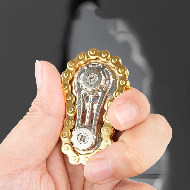 1pc Gear Flywheel Fingertip Gyro Cool Finger Fidget Spinning Toy Metal Sensory Bicycle Chain Gear Board Game Novelty Toy Gift