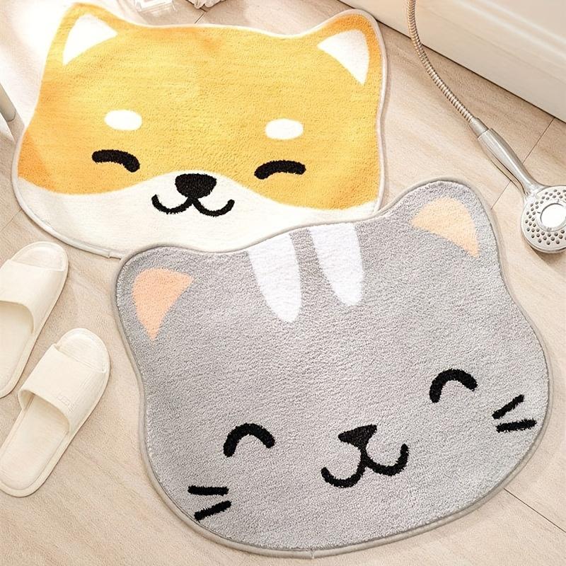 Cute Cartoon Floor Mats Kitten Puppy Doormat Soft Bathroom Mat Rug For Bedroom Living Room Carpet Welcome Mat  Home Decor