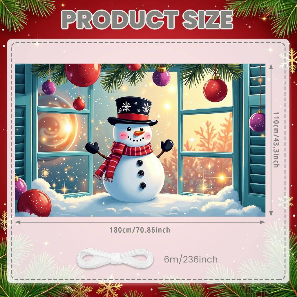 Snowman Display Christmas Ornaments Christmas Decoration Banner Christmas Banner Snowman Design Festive Display For New Year