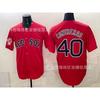 Maglietta da Baseball Unisex Ricamata Boston Red Sox Abbigliamento Sportivo Miscela di Cotone Traspirante Abbigliamento per tifosi
