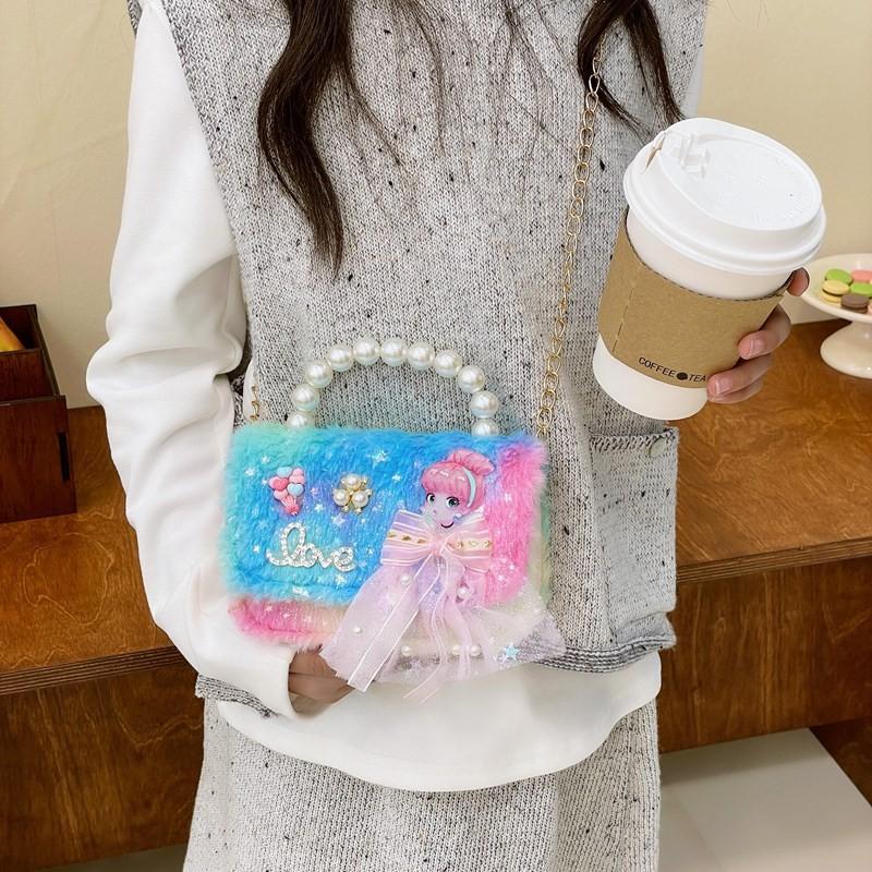 Trendy Mini Pearl Handbag For Children Chic Shoulder Bag With Breathable Material