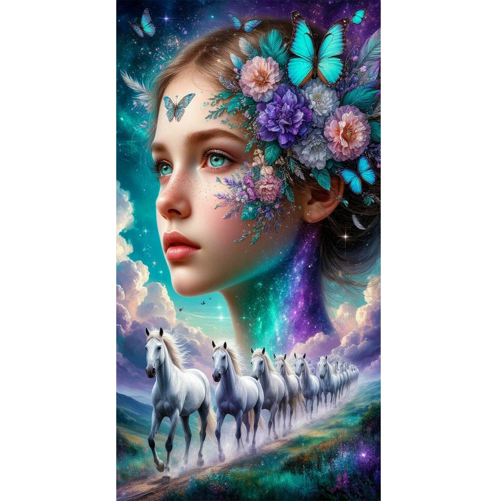 Beautiful Girl with Flowers and Leopard DIY Diamond Painting Cross Stitch Full Drills Diamond Mosaic New Collection Home Decor