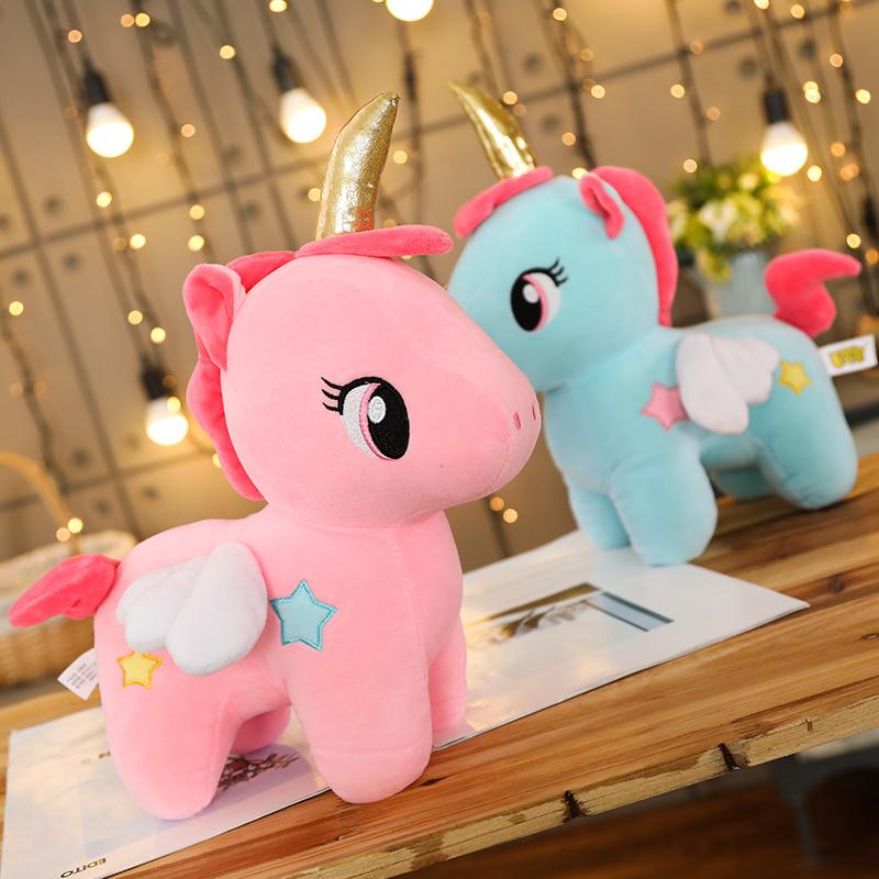 Plush Toy Soft Unicorn Doll Appease Sleeping Pillow Kids Room Decor Toy for Children Pupil Christmas Halloween Present