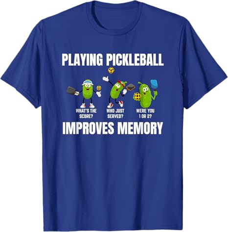 Pickleball Improves Memory Saying Tee Pickleball Jersey TShirt Novelty Gift Short Sleeve Blouses Kids Fashion Sports Outfit