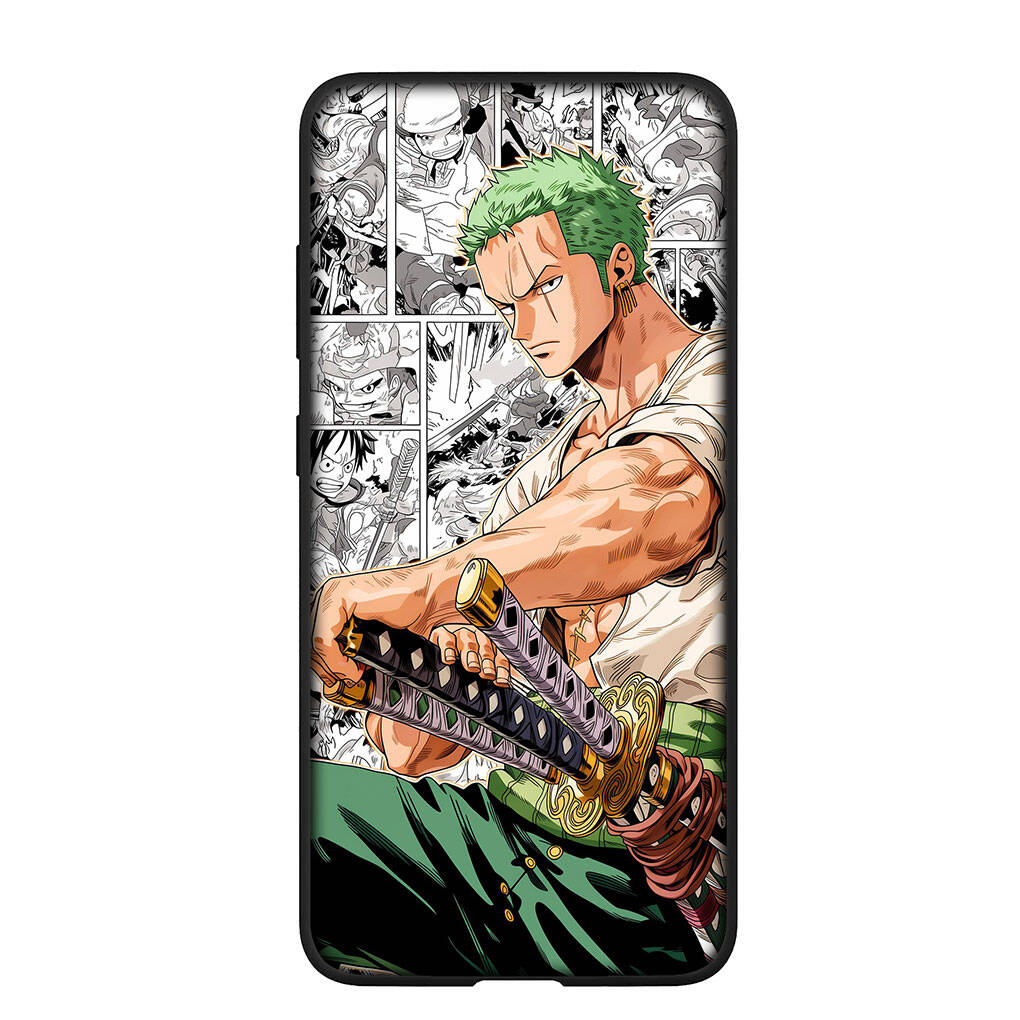 Coque de téléphone pour Samsung Galaxy S25 S23 S24 Ultra FE Plus A05 A06 A15 A16 A36 A37 A35 A54 A55 A56 A57 A25 A26 A53 A17 A52 One Pieces Roronoa Zoro Housse