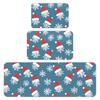 Christmas Kitchen Anti-slip Mat Carpet Flannel Door Mat Three-piece Set 45*120CM/50*80CM/40*60CM